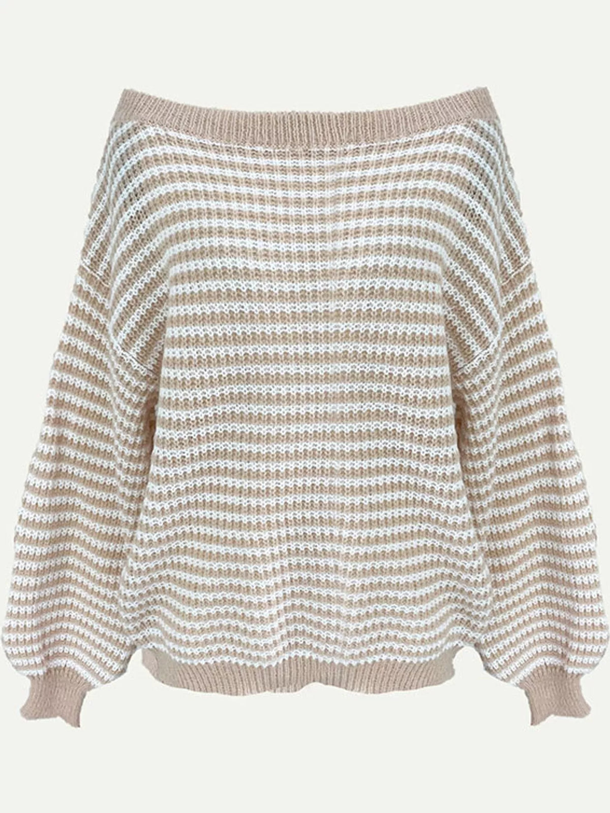 Striped Knit Boat Neck Sweater (24)