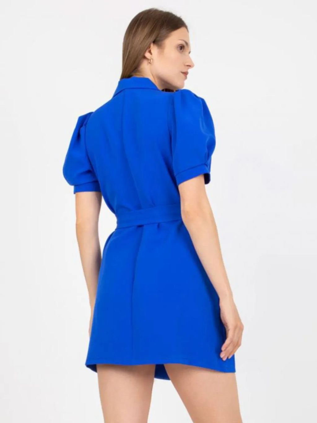 Tie Waist Short Sleeve Blazer Dress (7)