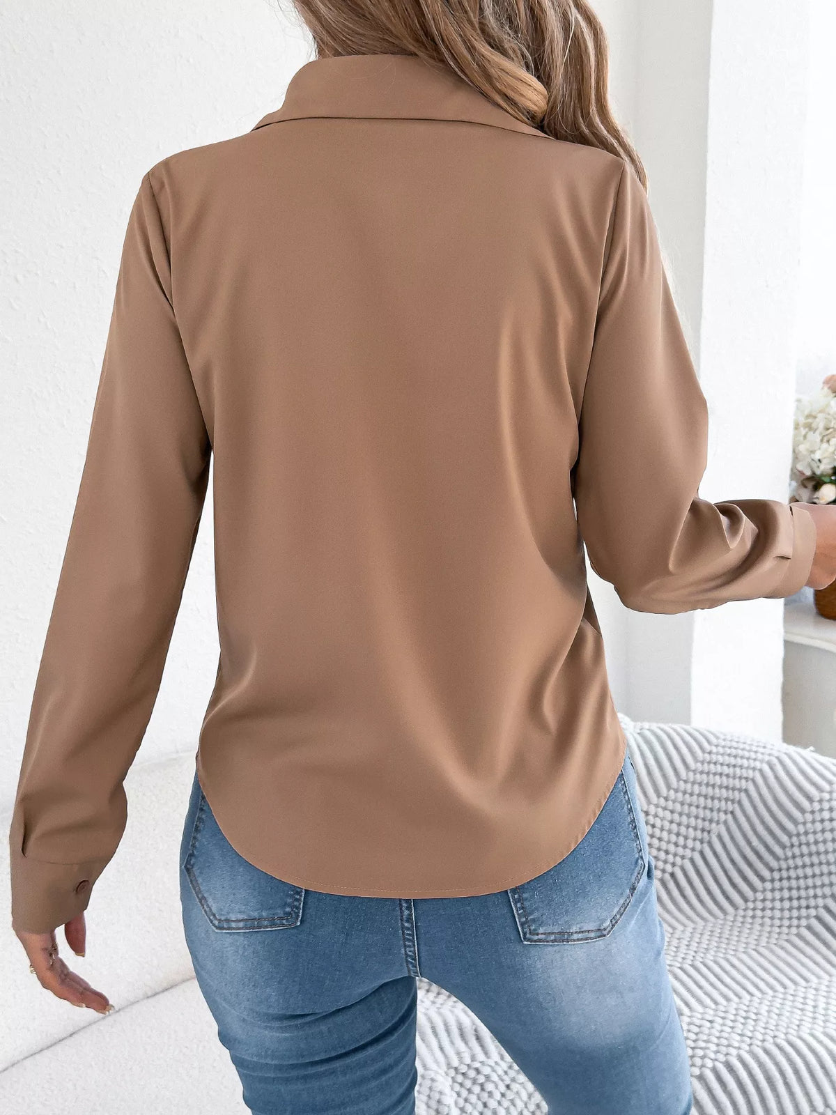 Pleated Front Long Sleeve Shirt (5)