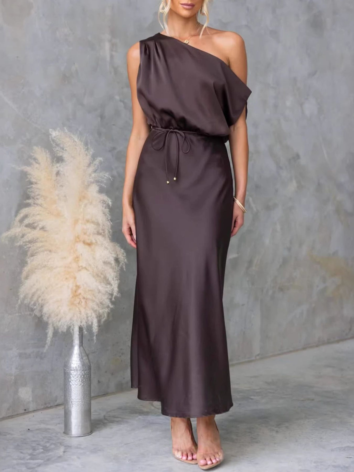 One-shoulder Tied Midi Dress (11)