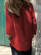 Full Size Round Neck Relaxed Fit Blouse Plus (19)