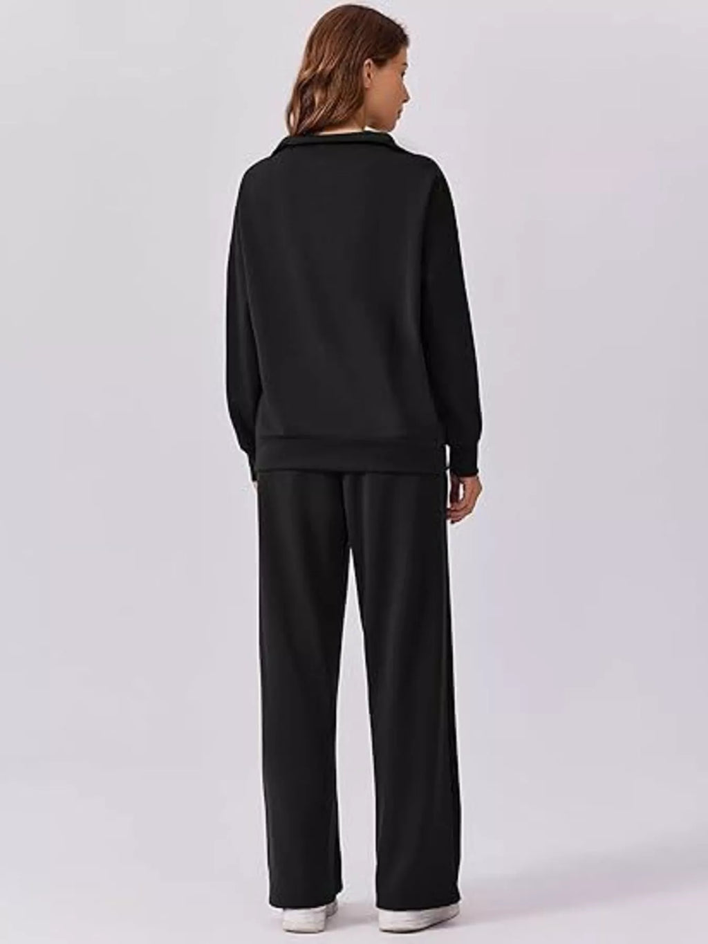 Relaxed Fit Quarter-zip Top Pants Set (5)