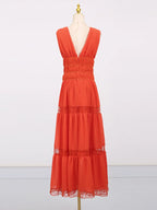 Tiered V-neck Sleeveless Maxi Dress (16)