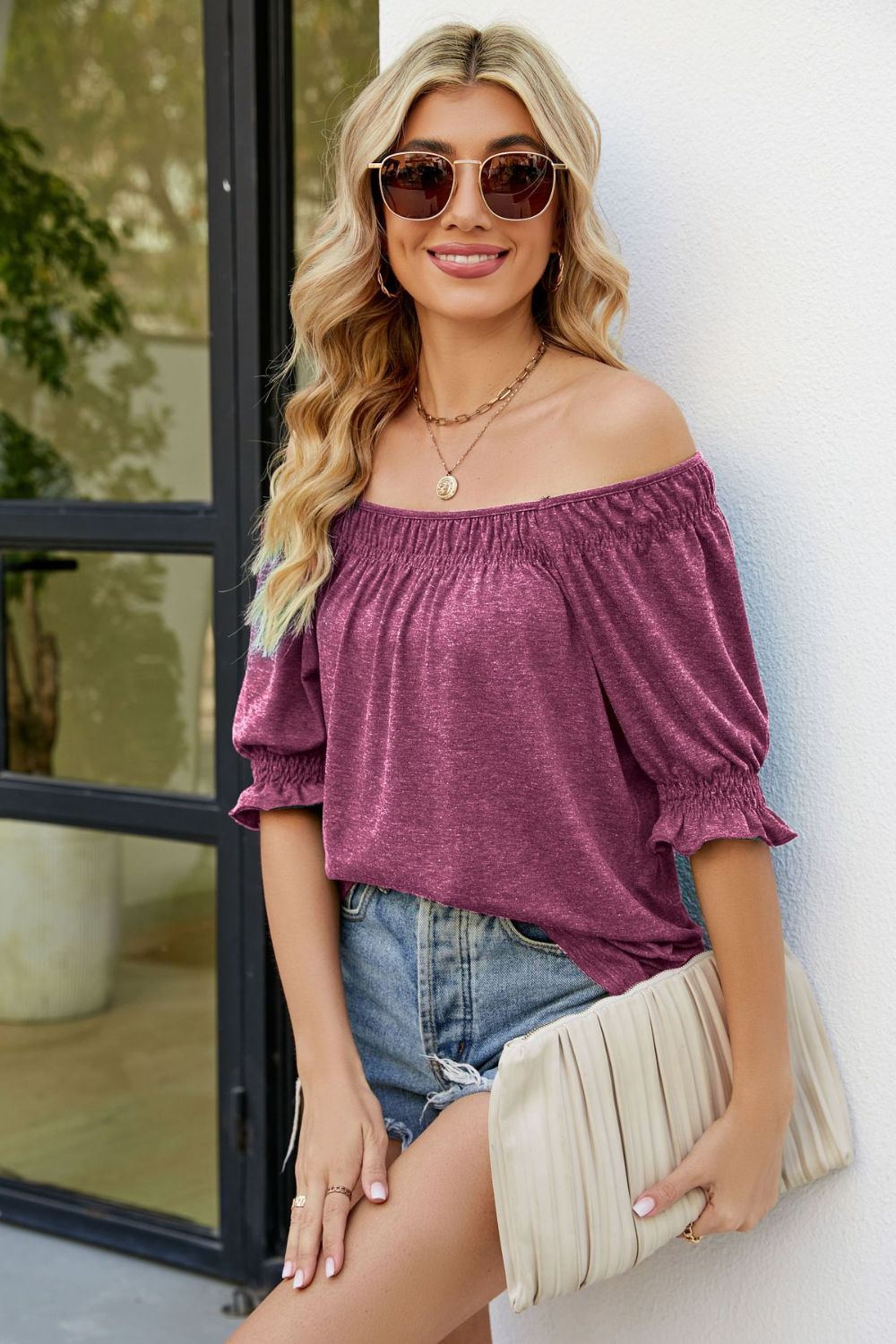 Short Flounce Sleeve Top (26)