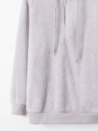Full Size Half Zip Drawstring Fleece Hoodie Plus (12)