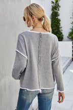 Round Neck Dropped Shoulder Sweater (7)