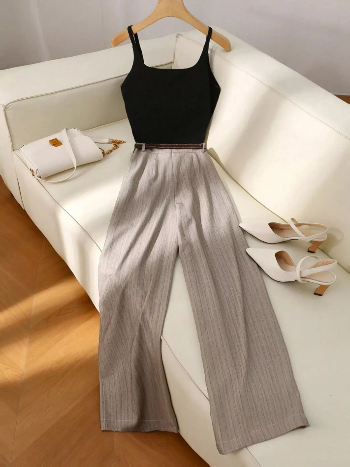 Sleeveless Top Wide-leg Pants Set (4)