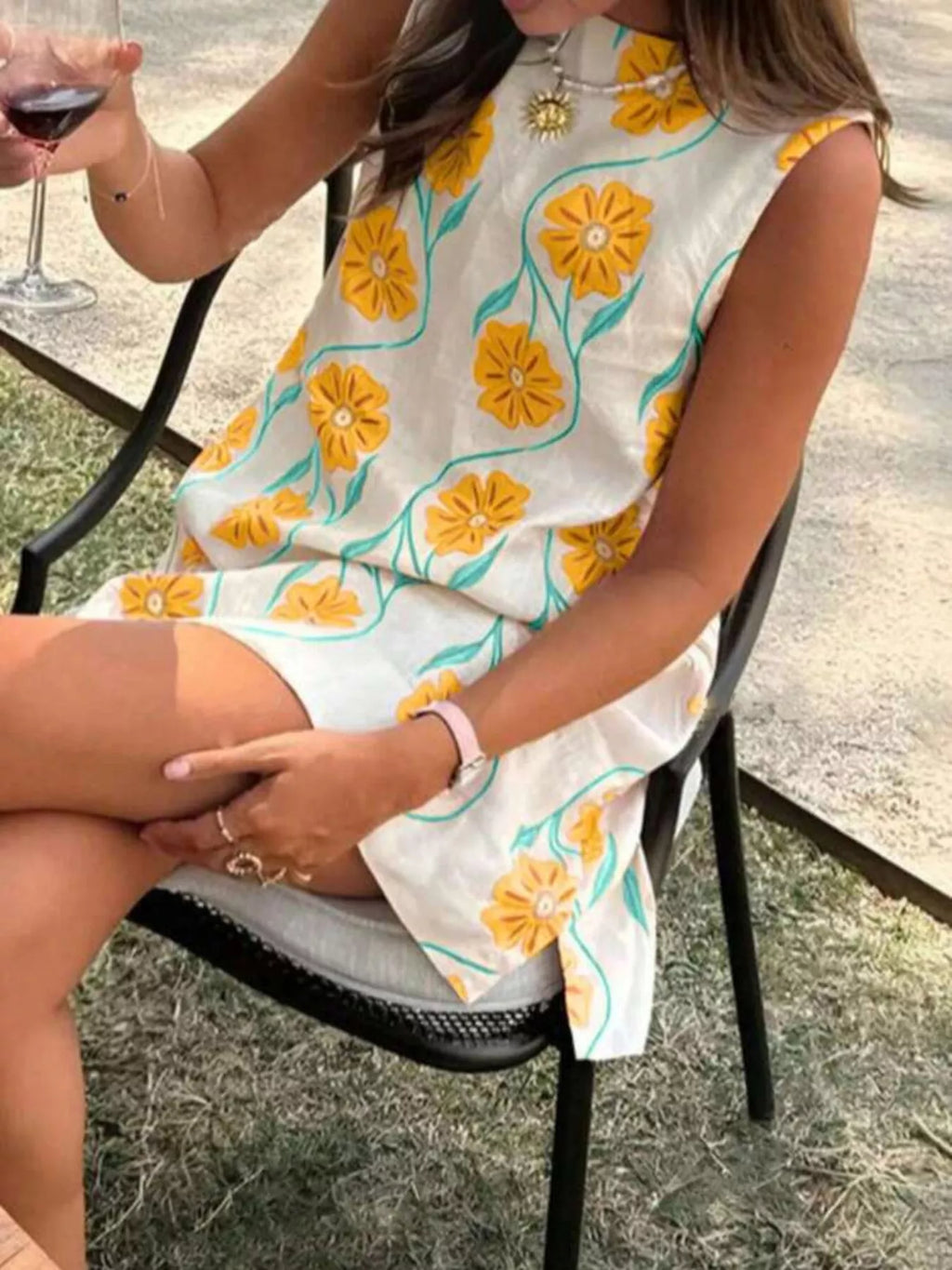 Floral Pattern Sleeveless Mini Dress (6)