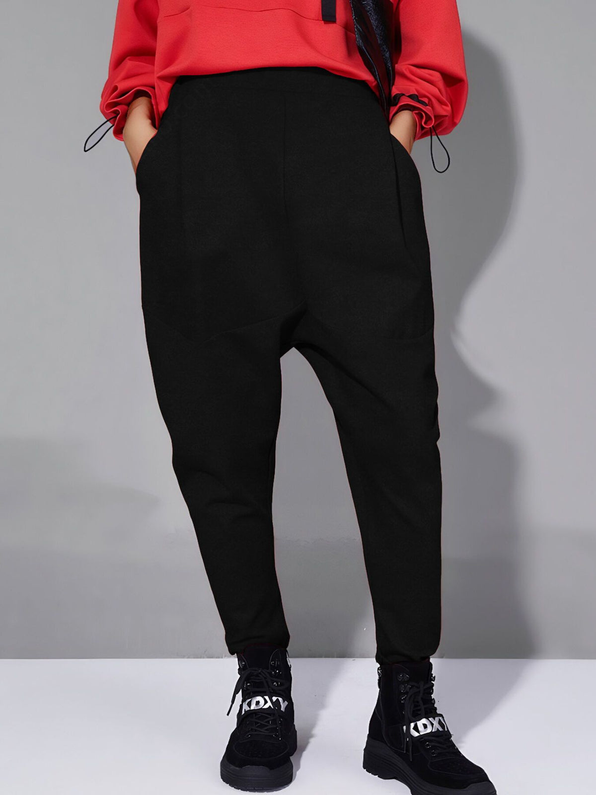 Loose Fit Harem Pants Pockets (4)