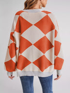 Diamond Pattern Button-up Knit Cardigan (24)