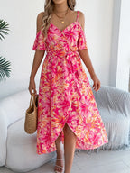 Printed Cold Shoulder Midi Cami Dress (9)