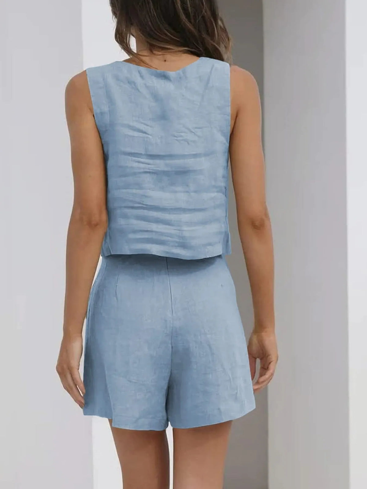 Square Neck Tank Shorts Set (27)