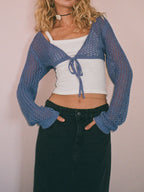 Openwork Tied Dropped Shoulder Cardigan (3)