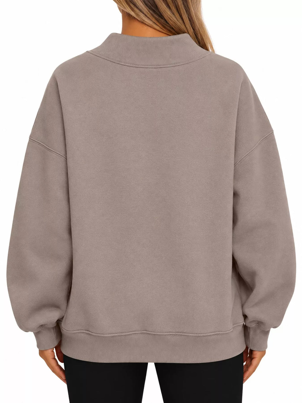 Oversized Mock Neck Long Sleeve Sweatshirt (26)