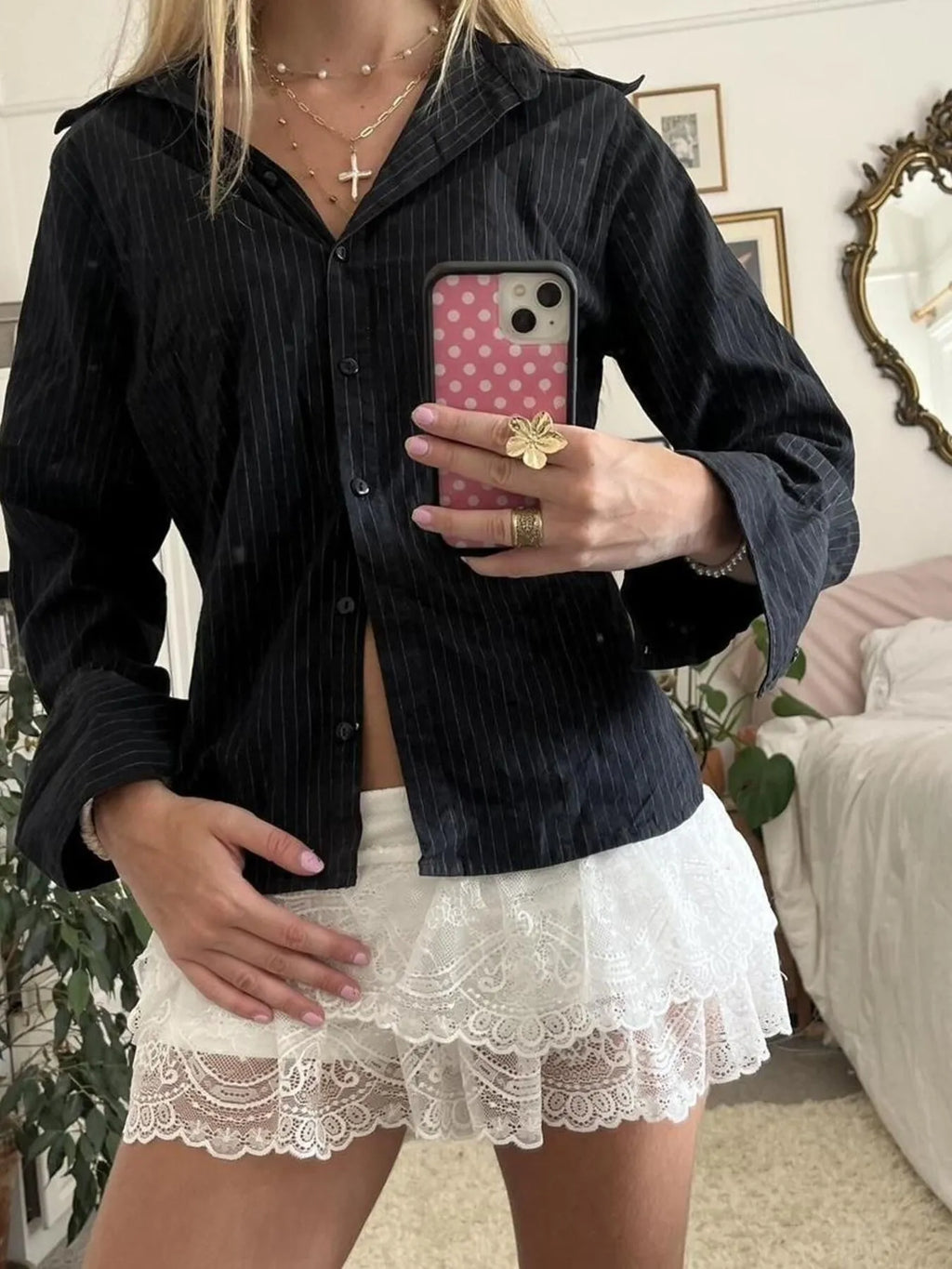 Printed Button-down Long Sleeve Shirt (19)