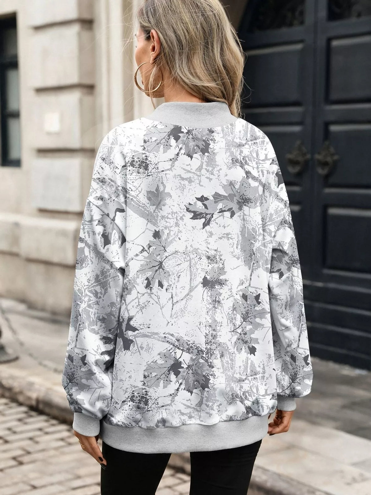 Camouflage Print Mock Neck Sweatshirt (10)