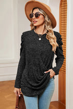 Round Neck Puff Sleeve T-shirt (8)