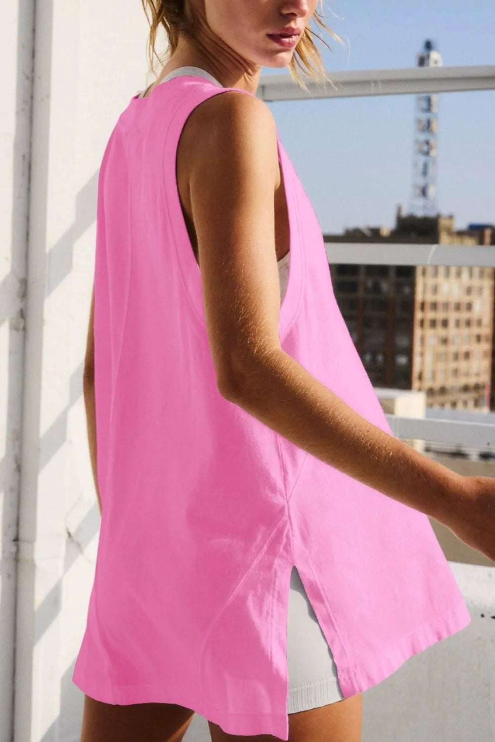 Side Slit V-neck Tank (22)