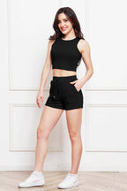 Round Neck Tank Drawstring Shorts Set (5)