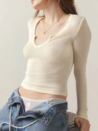 Notched Long Sleeve T-shirt (15)