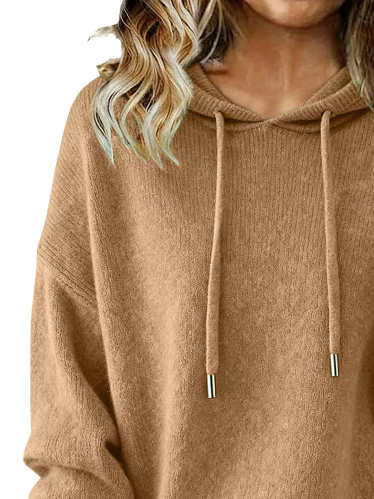 Drawstring Long Sleeve Hooded Sweater (11)