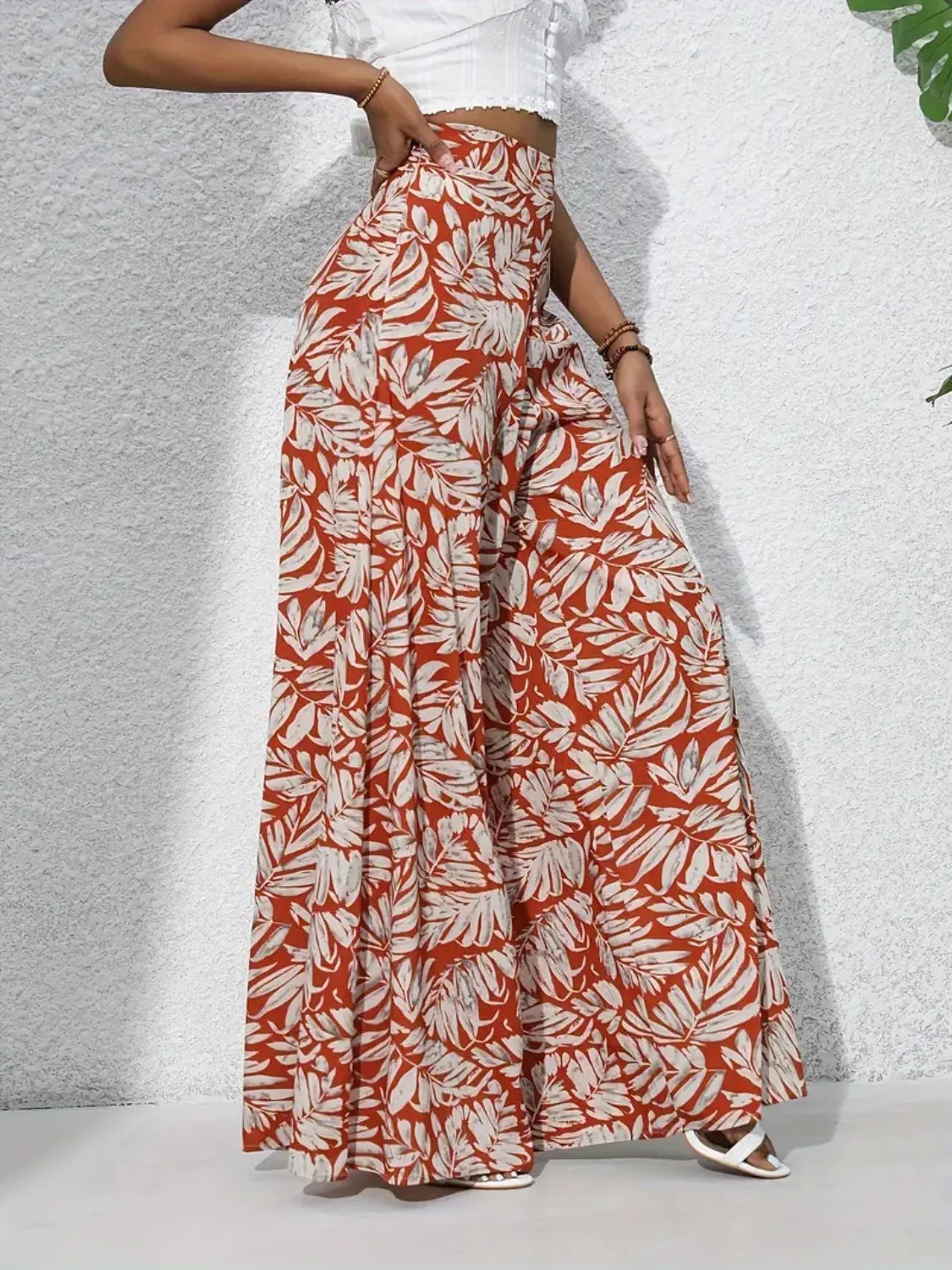 Printed High Waist Wide Leg Pants (9)