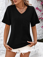 V-neck Dropped Shoulder T-shirt (14)