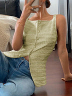 Textured Button-front Tank (2)