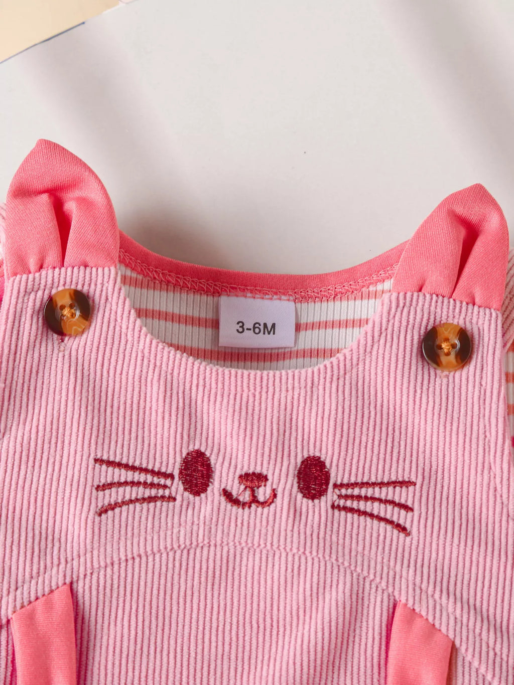 Children's Ruffled Trim Bodysuit Dress Set Headband (9)
