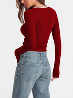 Scoop Neck Long Sleeve T-shirt (21)
