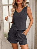 Ribbed Knit Tank Shorts Set