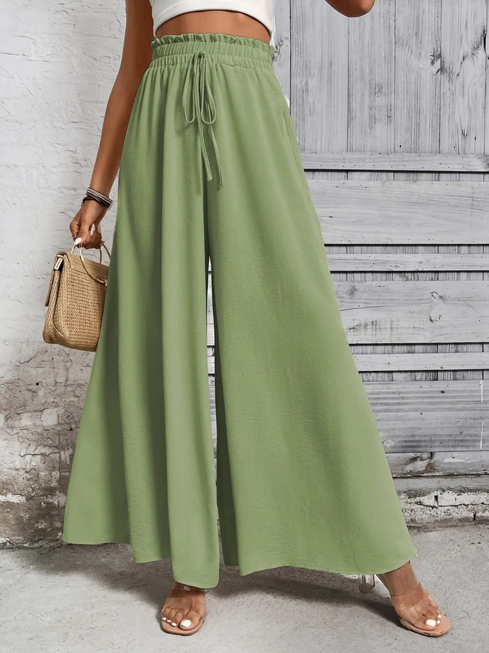 Tied High Waist Wide Leg Pants (11)