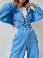 Zip Front Dropped Shoulder Jumpsuit (2)