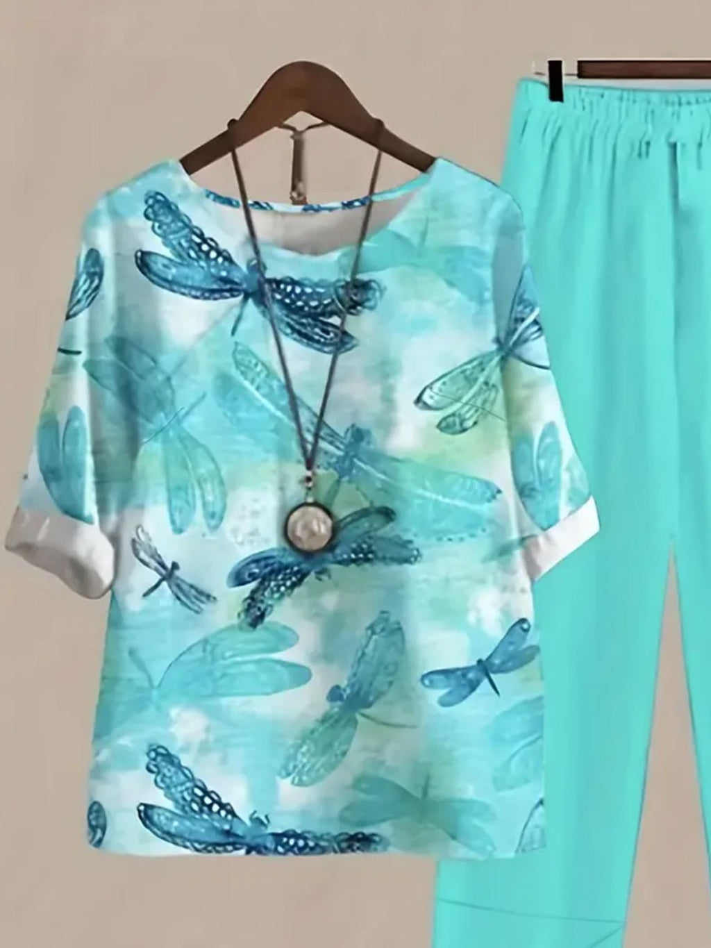 Printed Half Sleeve Top Pants Set (16)