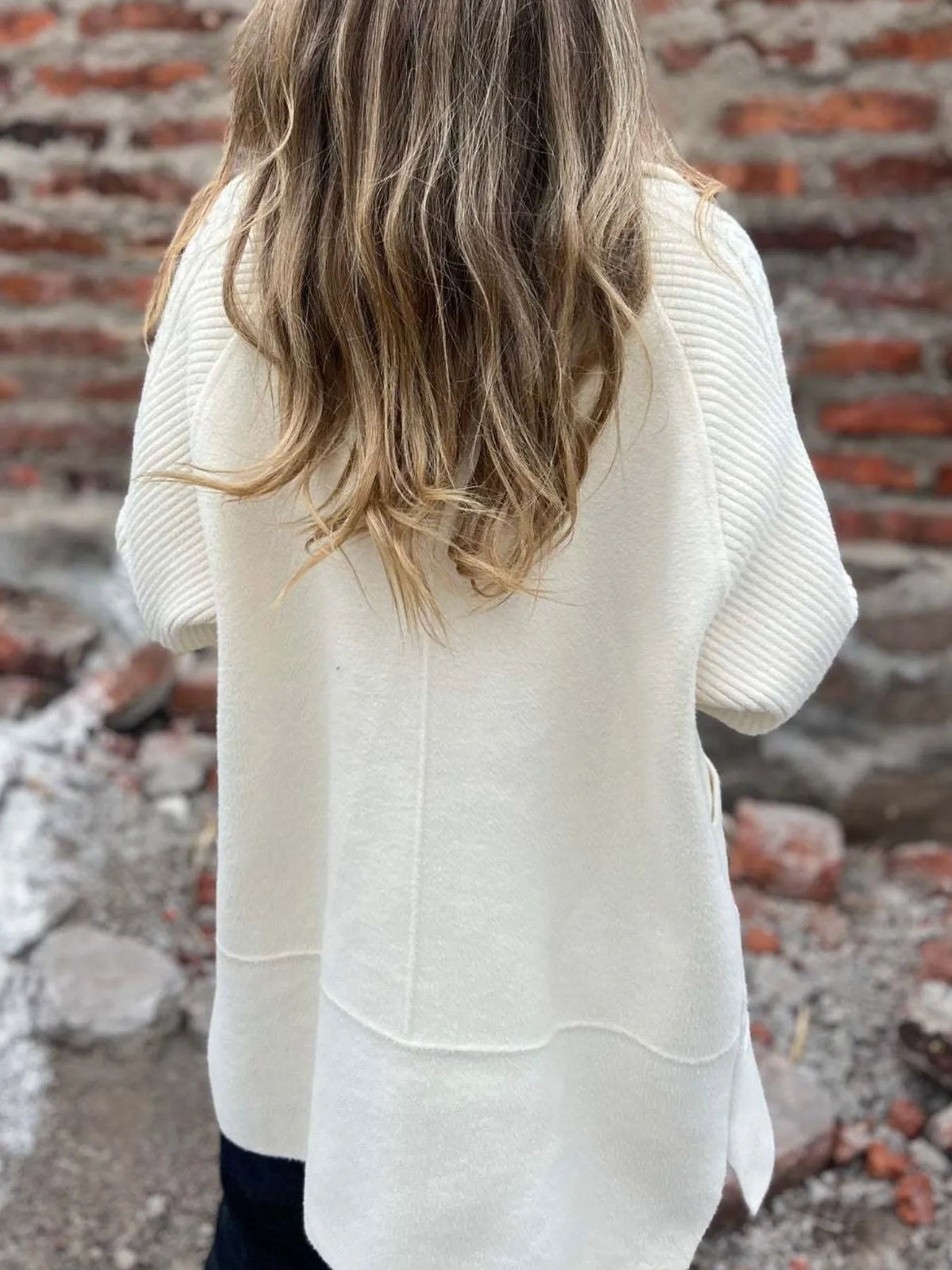 Full Size Texture Knit Longline Coat Plus (12)