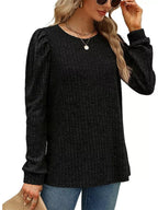 Ribbed Knit Top Puff Sleeves (15)