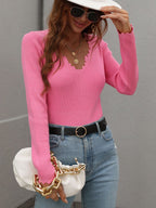 V-neck Ribbed Knit Top (17)