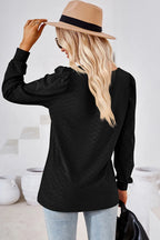 Square Neck Puff Sleeve T-shirt (9)