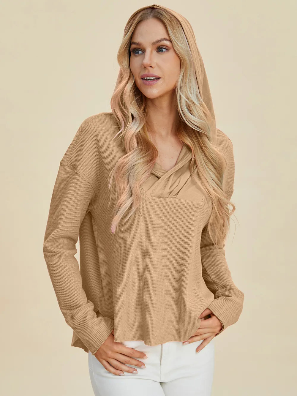 Full Size High-low Dropped Shoulder Long Sleeve Hoodie (9)