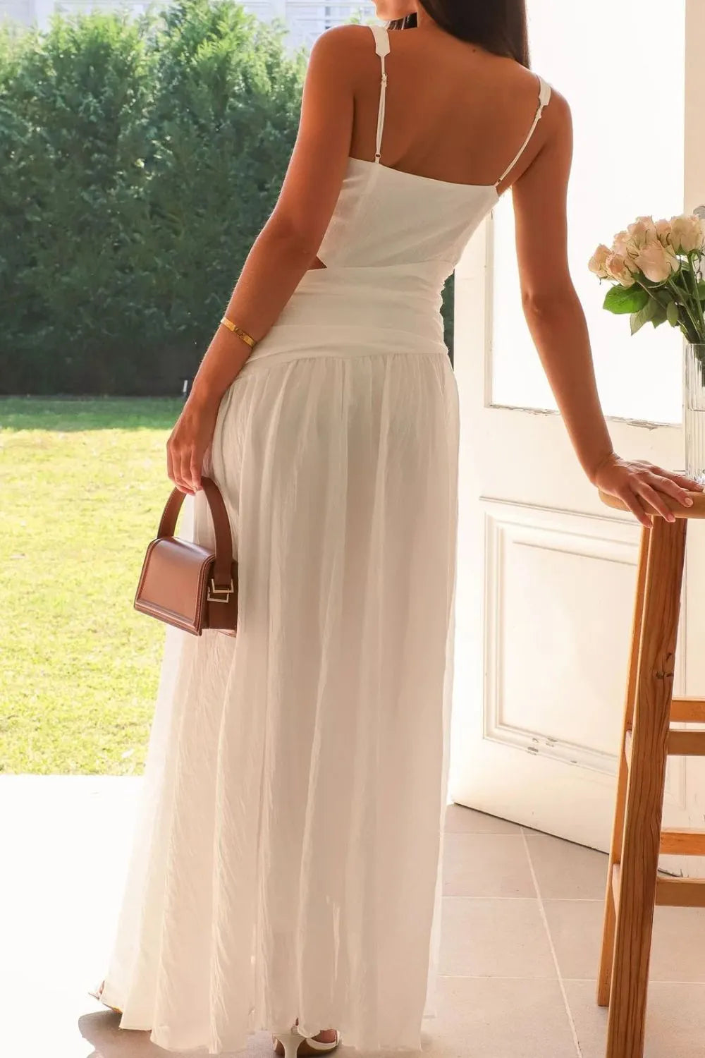 Cutout Back V-neck Dress (4)