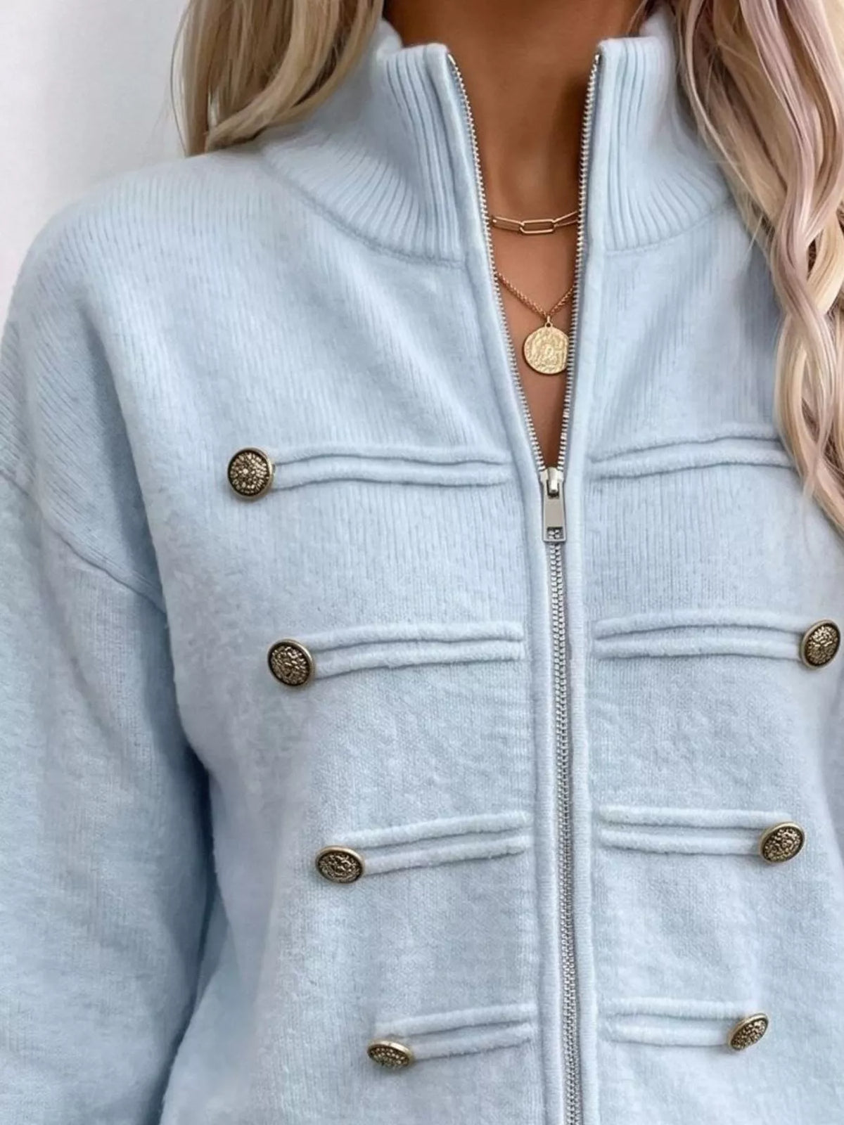 Zip-up Long Sleeve Cardigan (2)