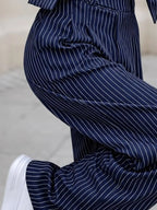 Striped Cropped Blazer Wide-leg Pants Two-piece Set (6)