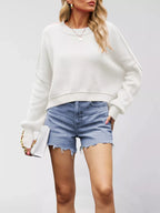 Round Neck Dropped Shoulder Sweater (11)