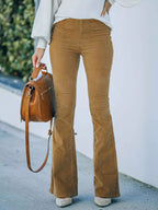 Full Size Corduroy Flare Pants Plus (26)