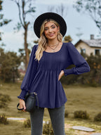 Puff Sleeve Pleated Blouse (8)