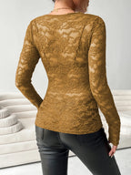 V-neck Long Sleeve Lace Top (17)
