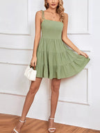 Tiered Tie Shoulder Mini Dress (2)