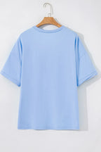 Loose Half Sleeve Hi Low Hem T Shirt (4)