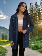 Drawstring Snap-down Trench Coat (11)