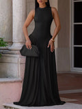 Sleeveless O-neck Maxi Dress (3)